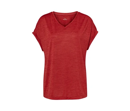 T-shirt technique rouge à manches courtes.