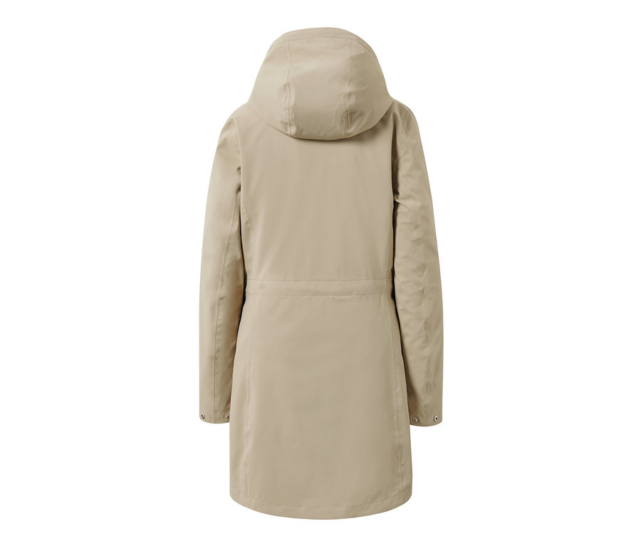 Vue arrière d'un manteau d'extérieur 3 en 1 gris.