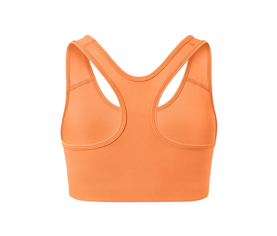 Détail d'une brassière de sport orange d'un ensemble de 2.