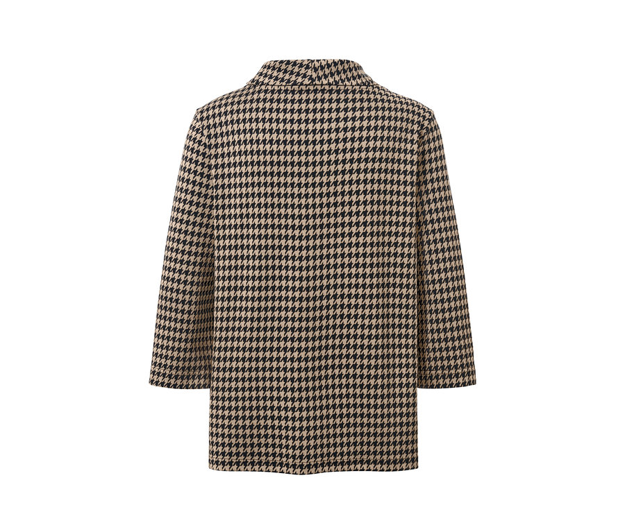 Détail d'un sweatshirt manches 3/4, pied de poule.