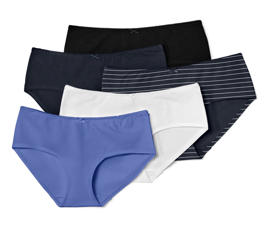 Cinq culottes de différentes couleurs.