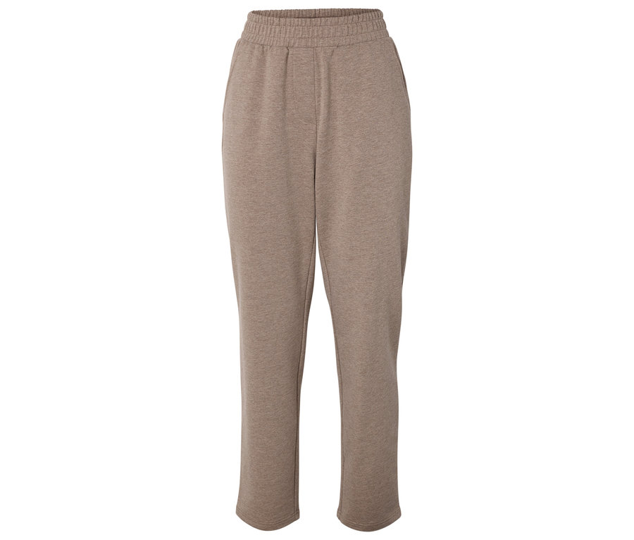 Pantalon de jogging beige avec taille élastique.