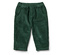 Pantalon en velours côtelé vert pour enfants avec taille élastique et poches.