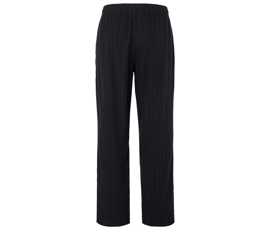 Pantalon noir rayé avec taille élastique.