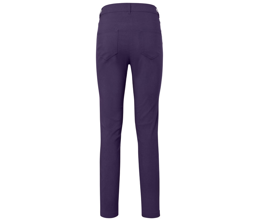 Vue arrière d'un pantalon violet.