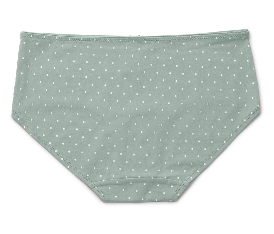 Culotte pour femme vert clair avec des pois blancs.