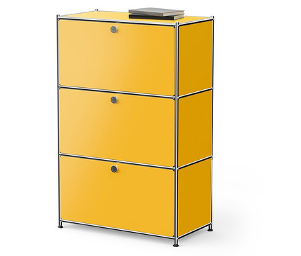 Commode en métal « CN3 » à 3 abattants, jaune