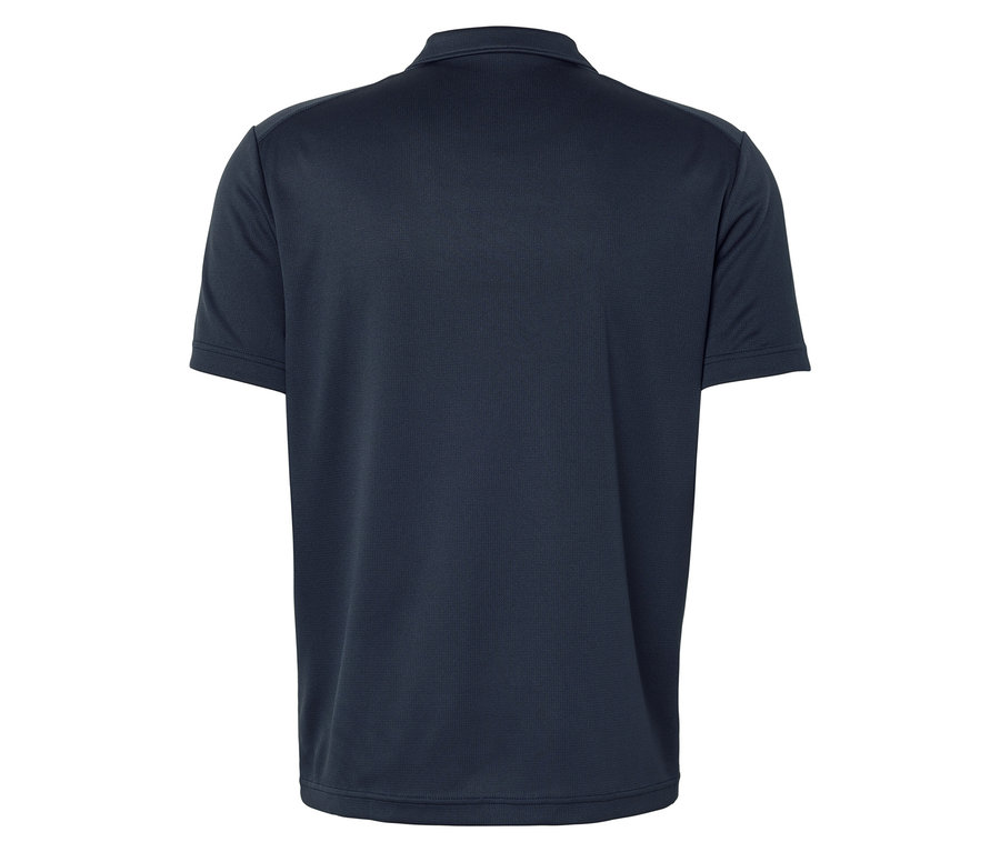 Vue arrière d'un polo bleu marine.