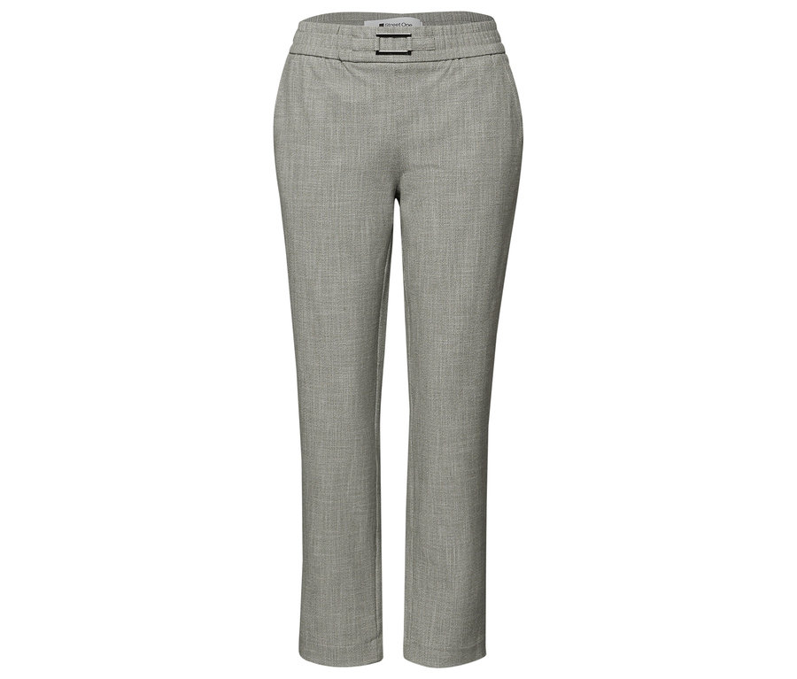 Pantalon de jogging Street One gris avec passants de ceinture et boucle.