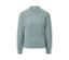 Pull en grosse maille bleu fumée avec de la laine.