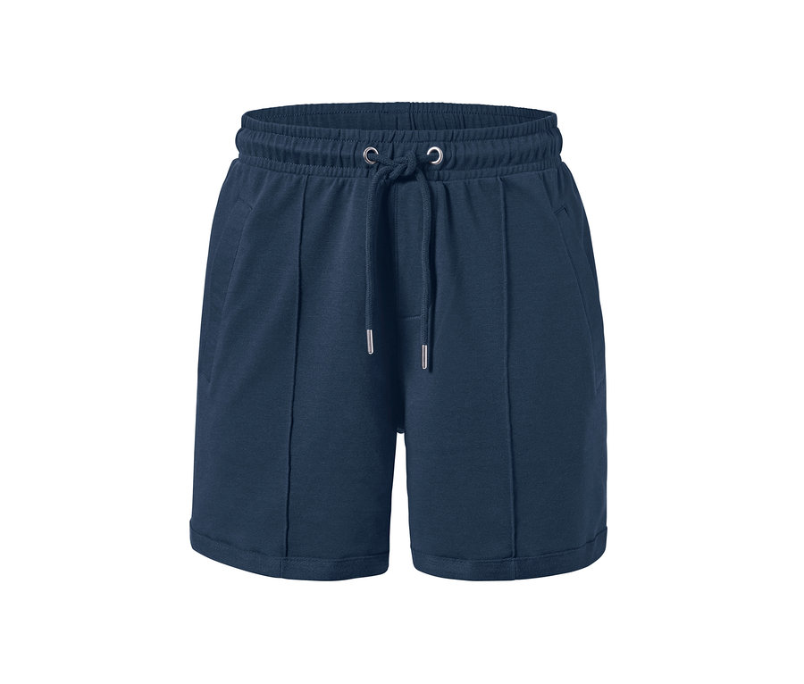 Short molletonné bleu marine avec cordon de serrage.