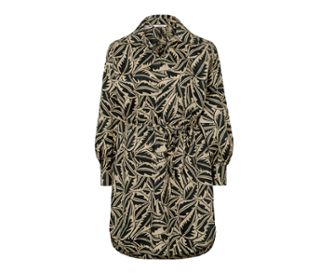 Noir avec imprimé beige de feuilles de palmier