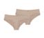 Deux slips brésiliens beiges avec de la dentelle.