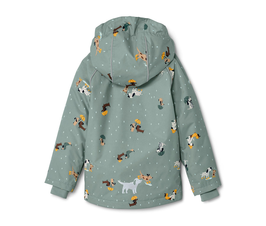 Veste de pluie thermique pour enfant avec motif de chiens.