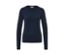 Pull en maille torsadée bleu marine.