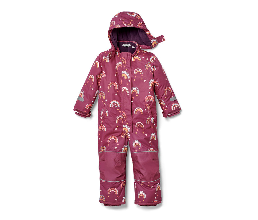 Combinaison de neige pour enfant avec motif arc-en-ciel.