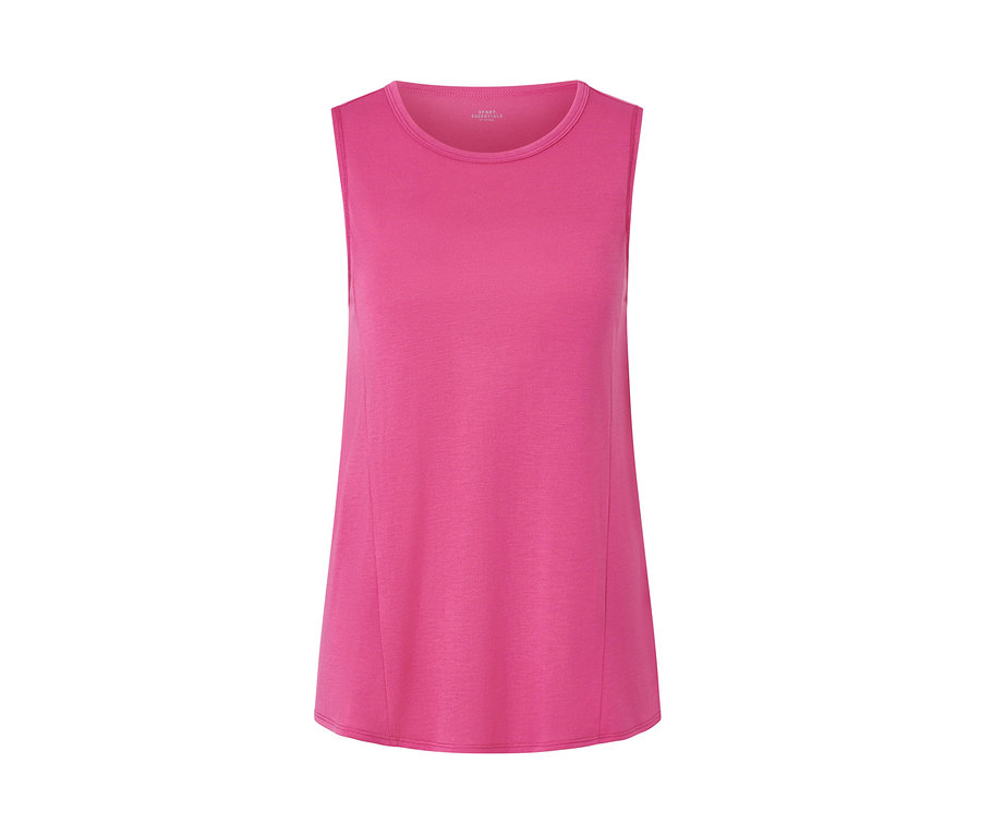 Un top de sport fuchsia d'un ensemble deux pièces.
