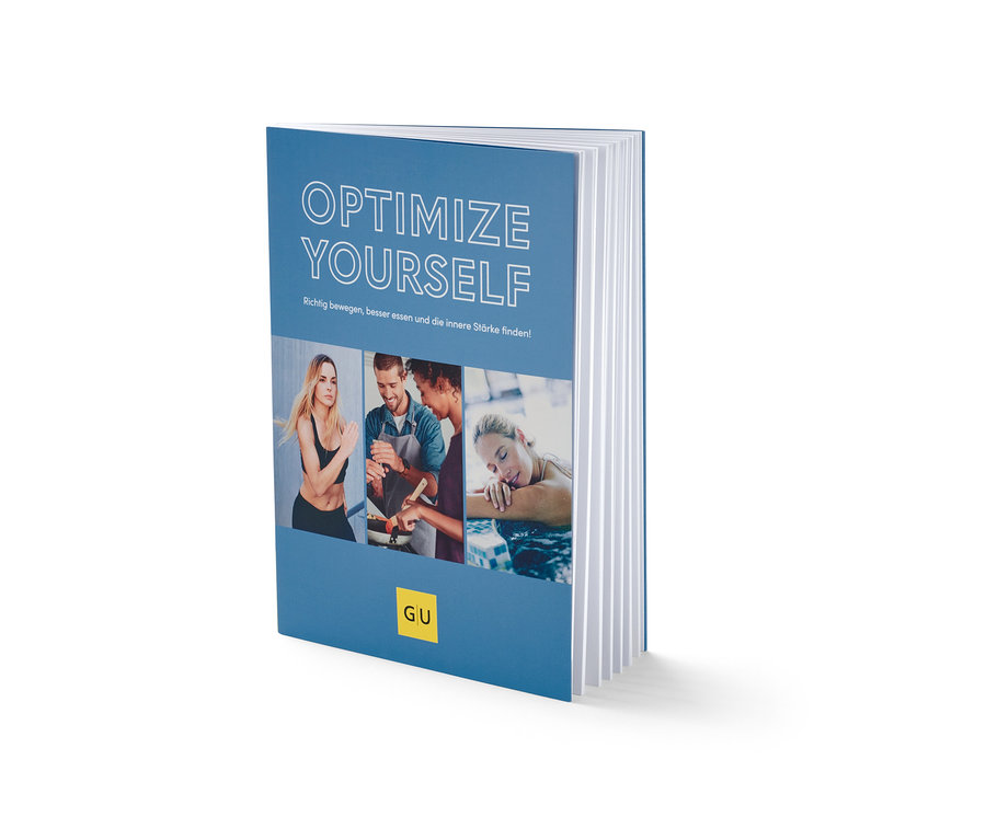 Livre « Optimize Yourself » sur fond blanc.