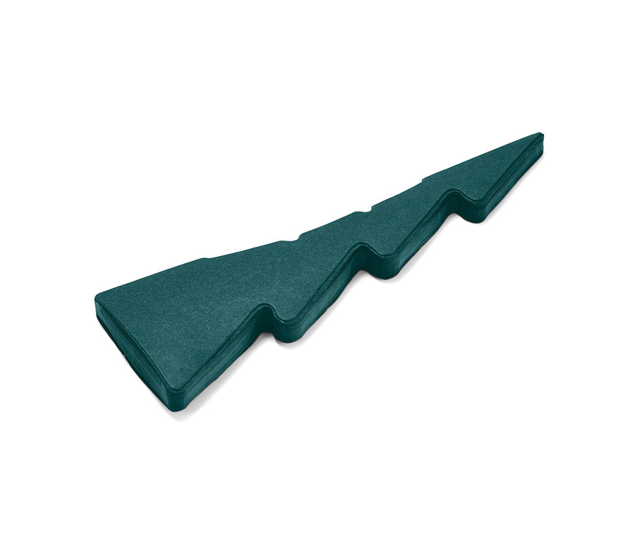 Détail d'un arbre en papier pliable, moyen, vert foncé.