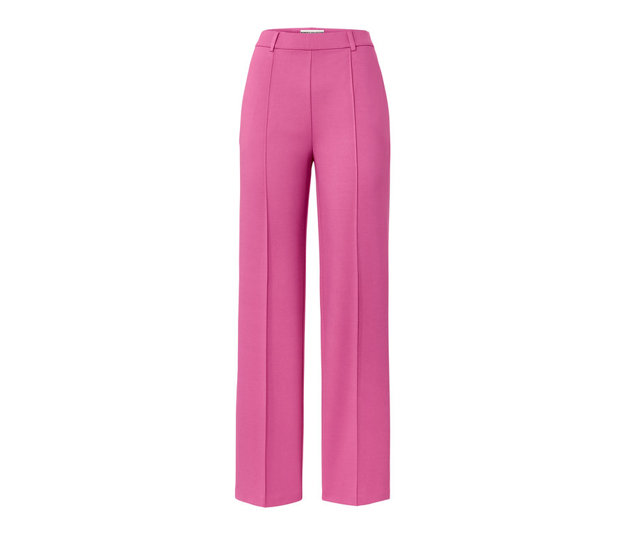 Pantalon en jersey rose avec passepoil.