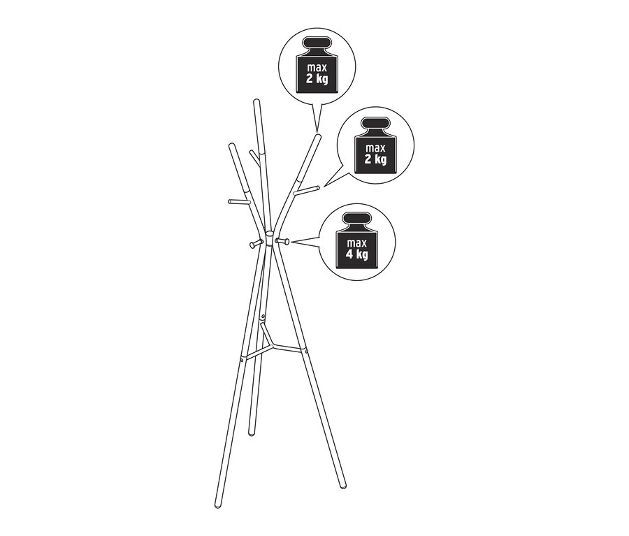 Illustration en noir et blanc d'un porte-manteau.