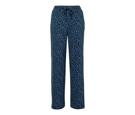 Pantalon doux imprimé bleu.