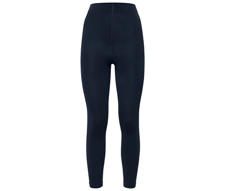 Leggings bleu foncé sur fond blanc.