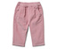 Pantalon en velours côtelé rose avec taille élastique et poches.