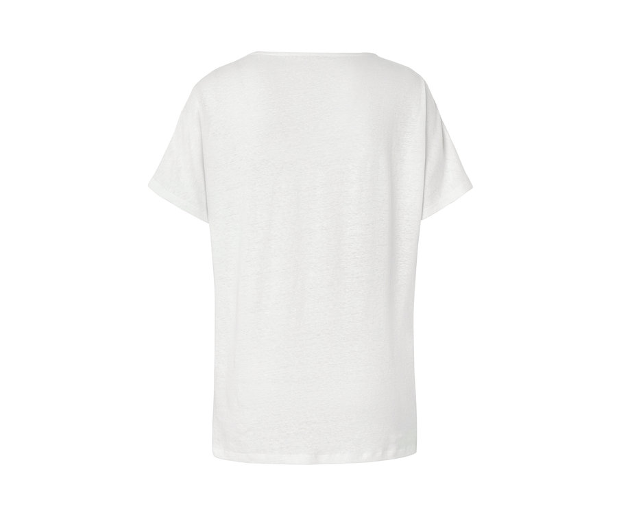 T-shirt en lin mélangé blanc vu de dos.
