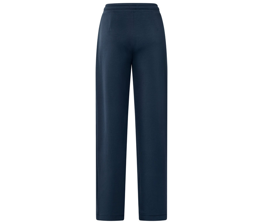 Pantalon large bleu foncé vu de dos.