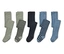 Cinq paires de collants sont posées sur un fond blanc, dont un vert olive, un rayé, un bleu marine et un bleu clair.