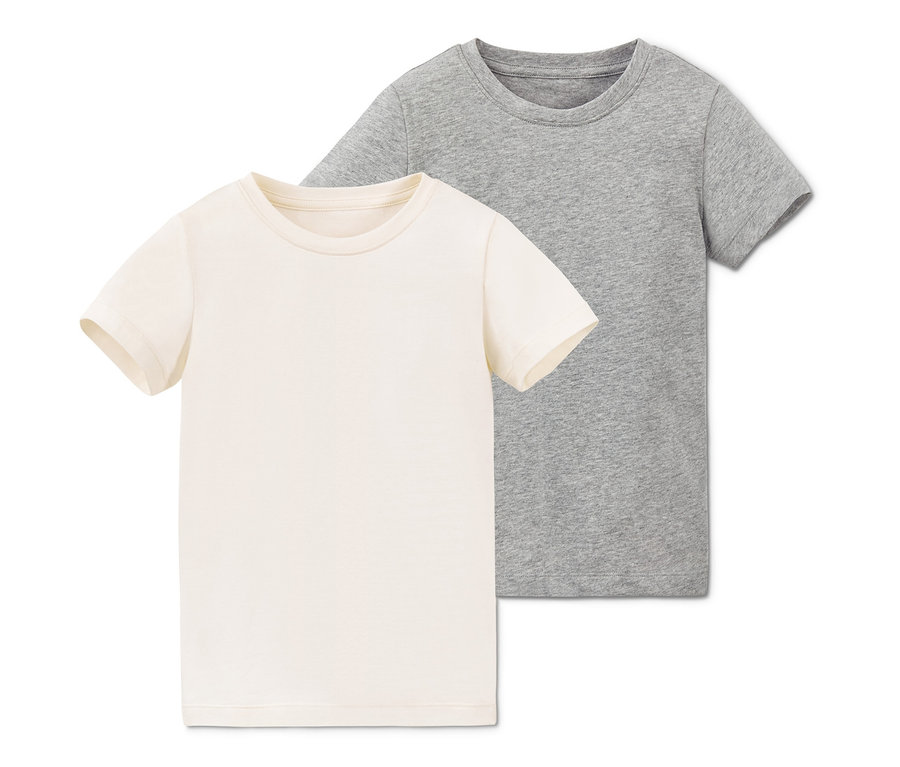 Deux maillots de corps, un crème et un gris.