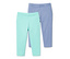 2 leggings longueur 3/4, turquoise et bleu moyen