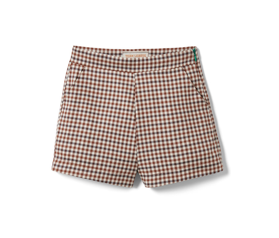 Short tissé avec de la viscose douce à carreaux.