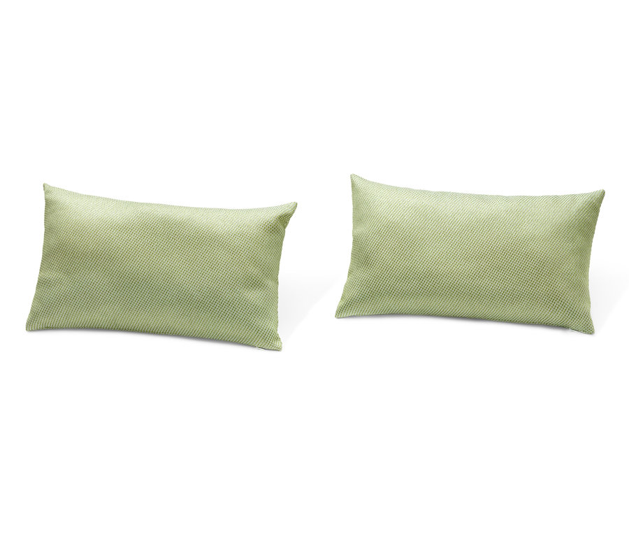 Deux coussins d’extérieur verts.