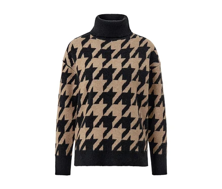 Pull en maille à jacquard pied-de-poule.