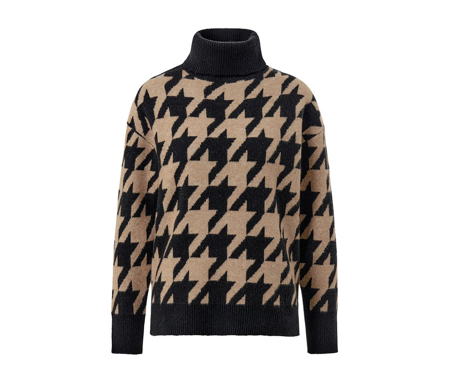 Pull en maille à jacquard pied-de-poule.