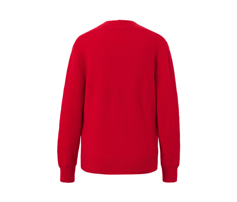 Cardigan rouge.
