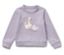 Sweat-shirt violet pour enfant avec intérieur gratté et motif cygne.