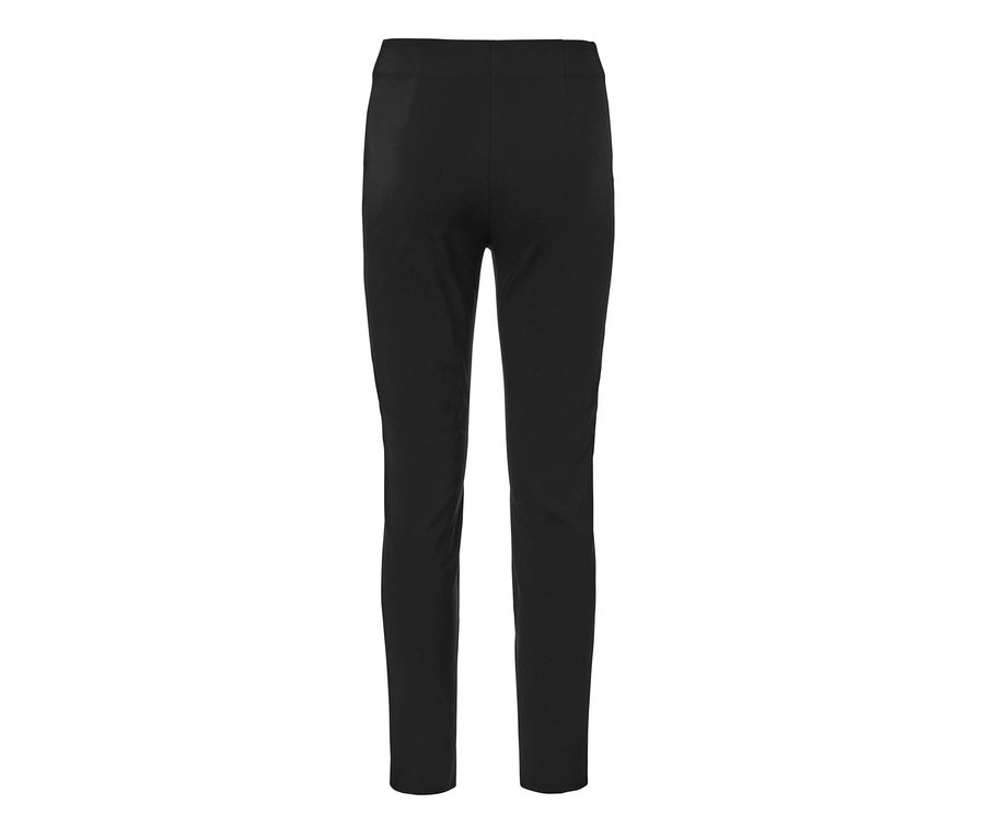 Gros plan sur l'arrière d'un pantalon stretch noir.
