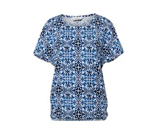 Blanc à imprimé intégral bleu