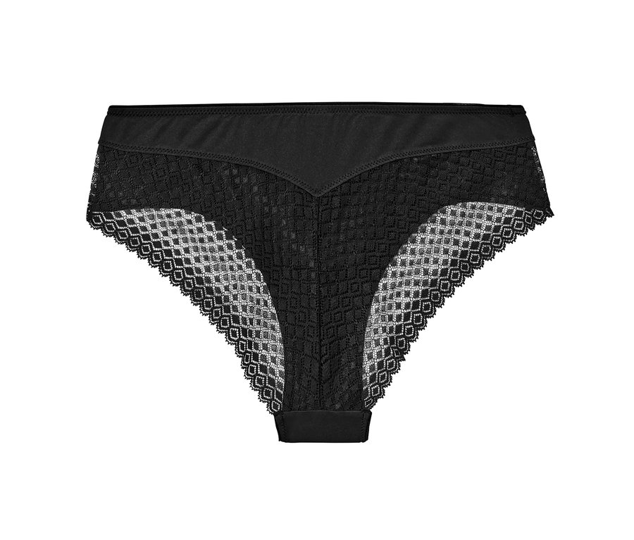 Un des 4 slips brésiliens noirs en dentelle.
