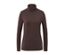 T-shirt col roulé marron.