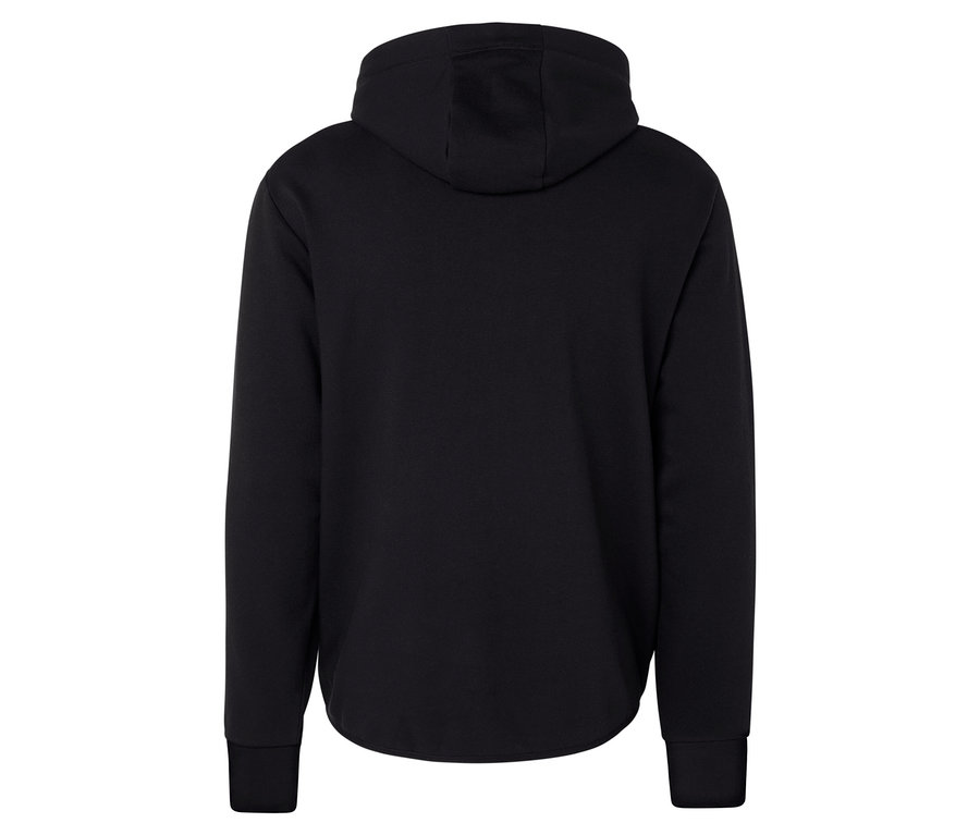 Vue arrière d'un sweat à capuche noir.
