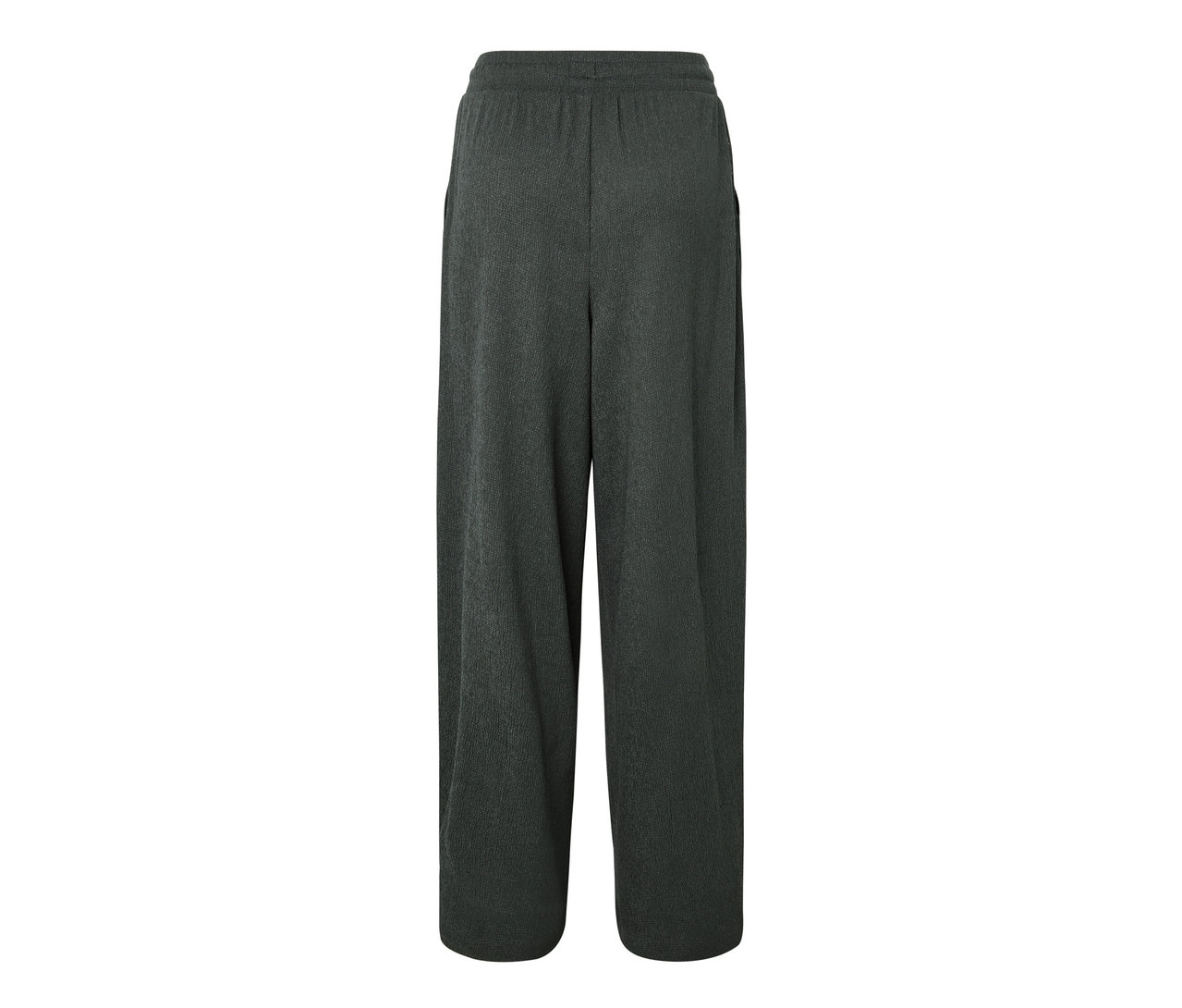 Vue arrière du pantalon à enfiler vert avec effet Crinkle.