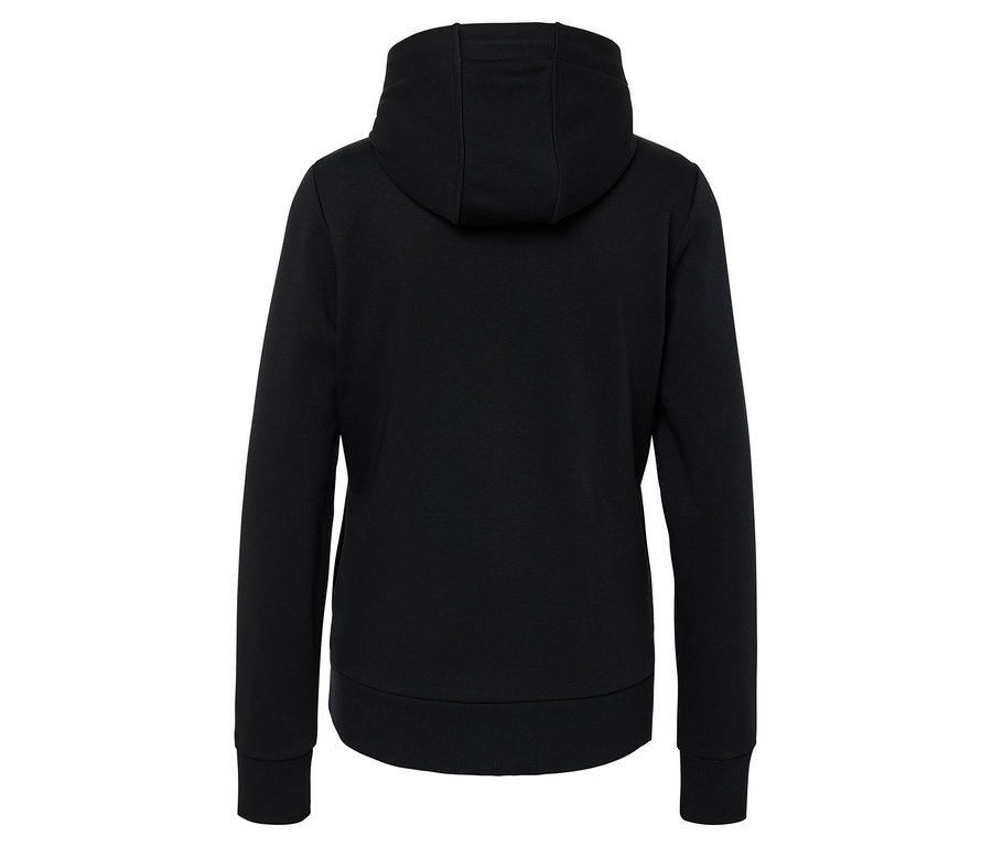 Vue arrière d'un sweat à capuche noir.