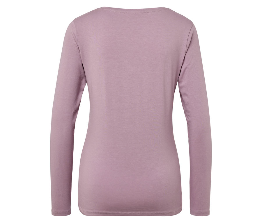 Vue arrière d'un t-shirt à manches longues violet.