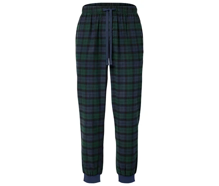 Pantalon de pyjama à carreaux avec cordon de serrage bleu foncé.