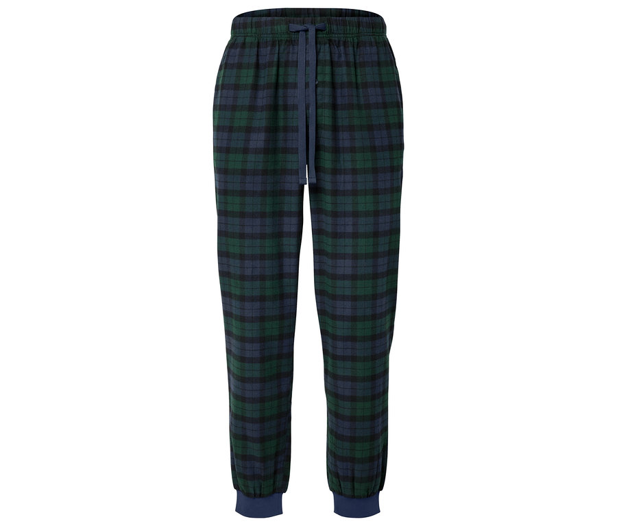 Pantalon de pyjama à carreaux avec cordon de serrage bleu foncé.