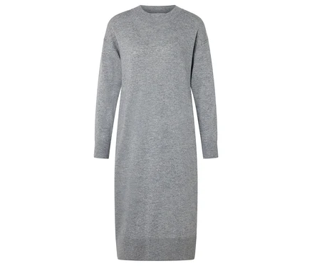 Robe en tricot grise avec cachemire.